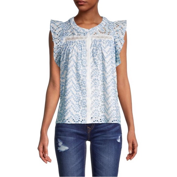 Allison New York Eyelet Embroidered Top - Picture 1 of 4